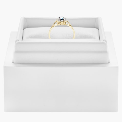 Pierścionek zaręczynowy SAVICKI: złoty, niebieski szafir